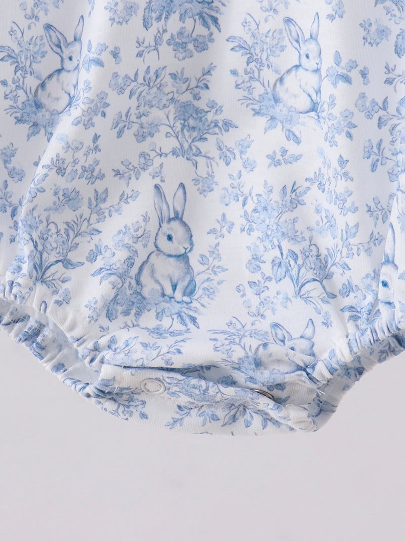 Blue Toile Bunny Peter Pan Bubble
