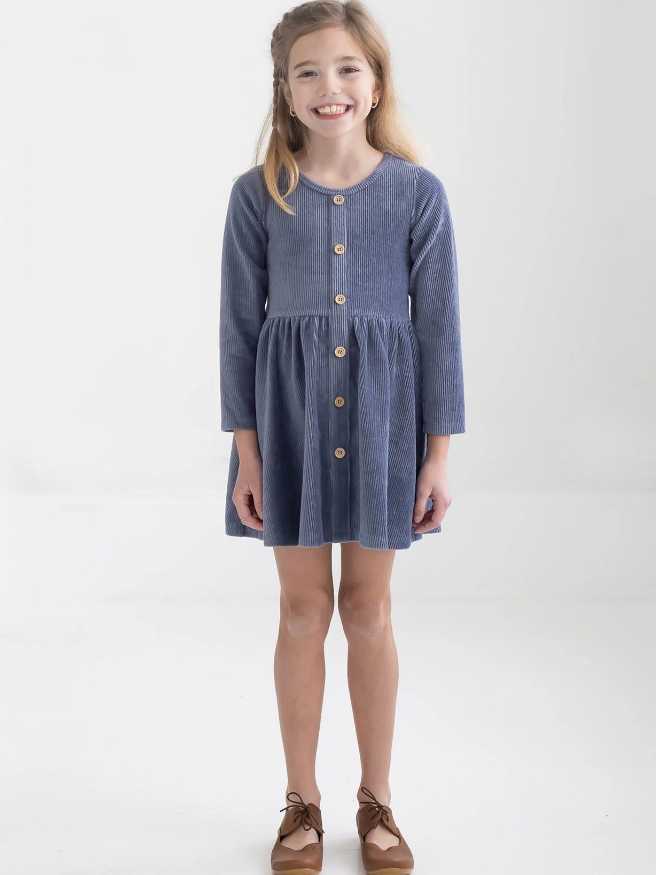 Skylar Blue Button Dress