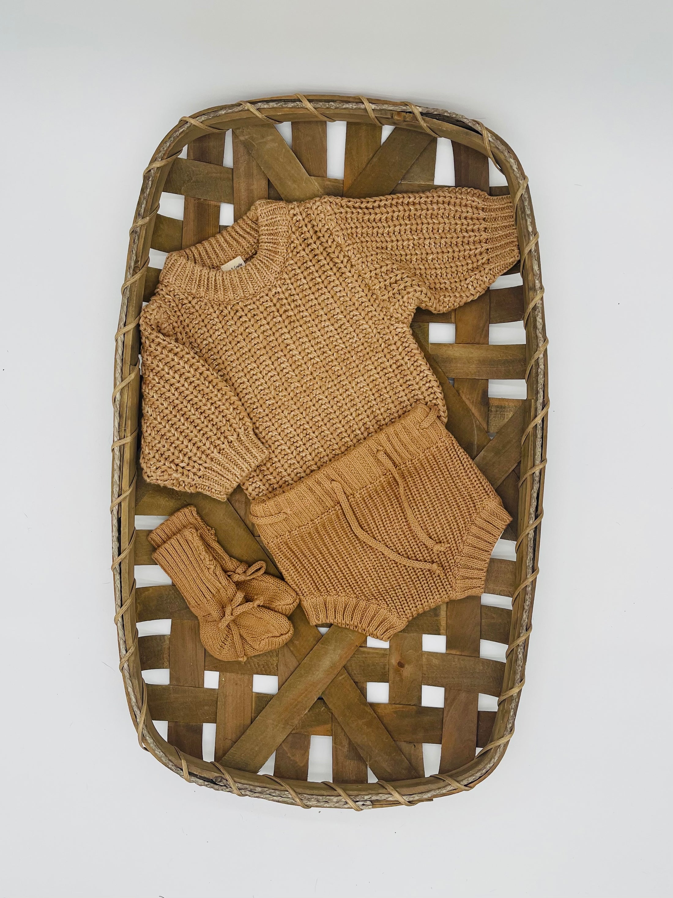 KIDS CHUNKY KNIT BRAIDED SWEATER COTTON