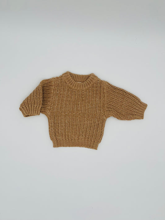 KIDS CHUNKY KNIT BRAIDED SWEATER COTTON