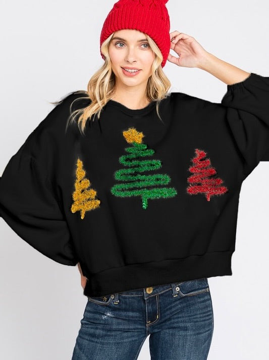 Adult Christmas Trees Oversized Sweatshirt