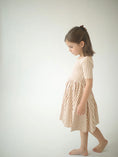 Load image into Gallery viewer, Short Sleeve Twirl Dress in Toffee Stripes
