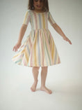 Load image into Gallery viewer, Short Sleeve Twirl Dress in Pastel Stripes
