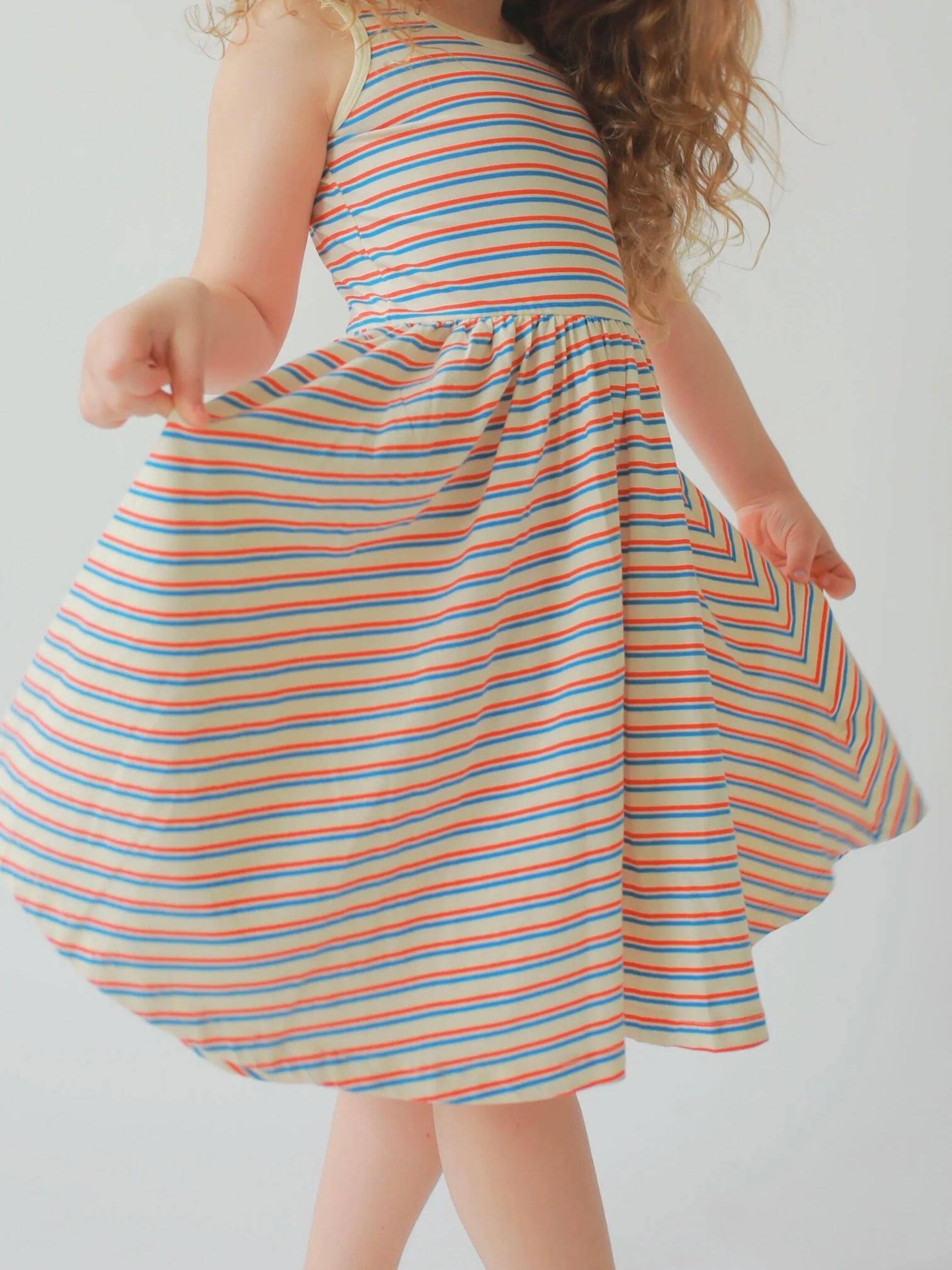 Sleeveless Twirl Dress in Firecracker