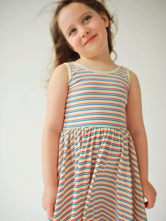 Sleeveless Twirl Dress in Firecracker