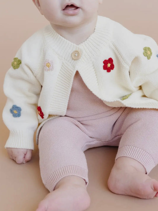 Flower Cardigan in Cream
