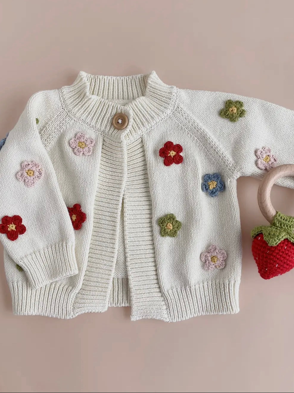 Flower Cardigan in Cream