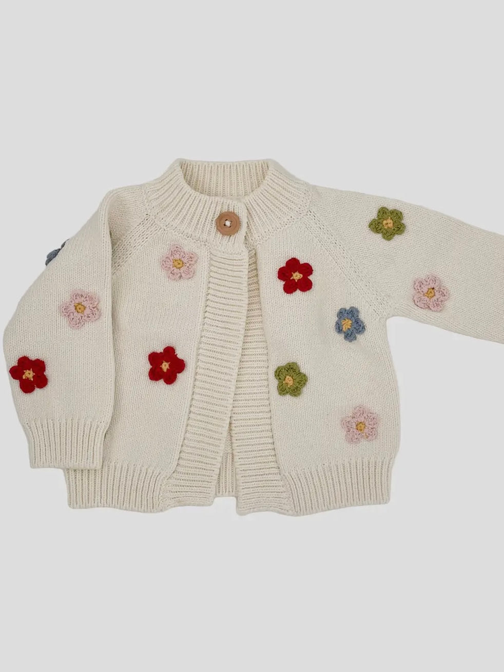 Flower Cardigan in Cream