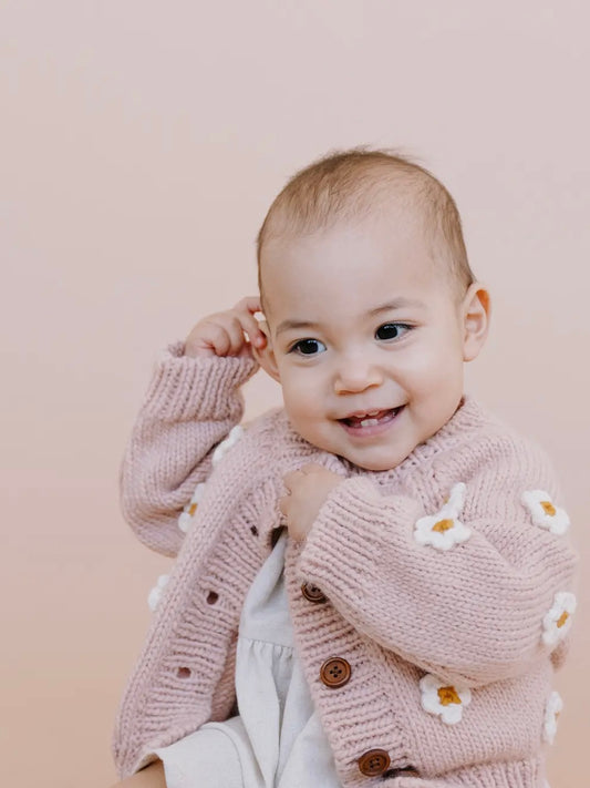 Flower Cardigan in Blush