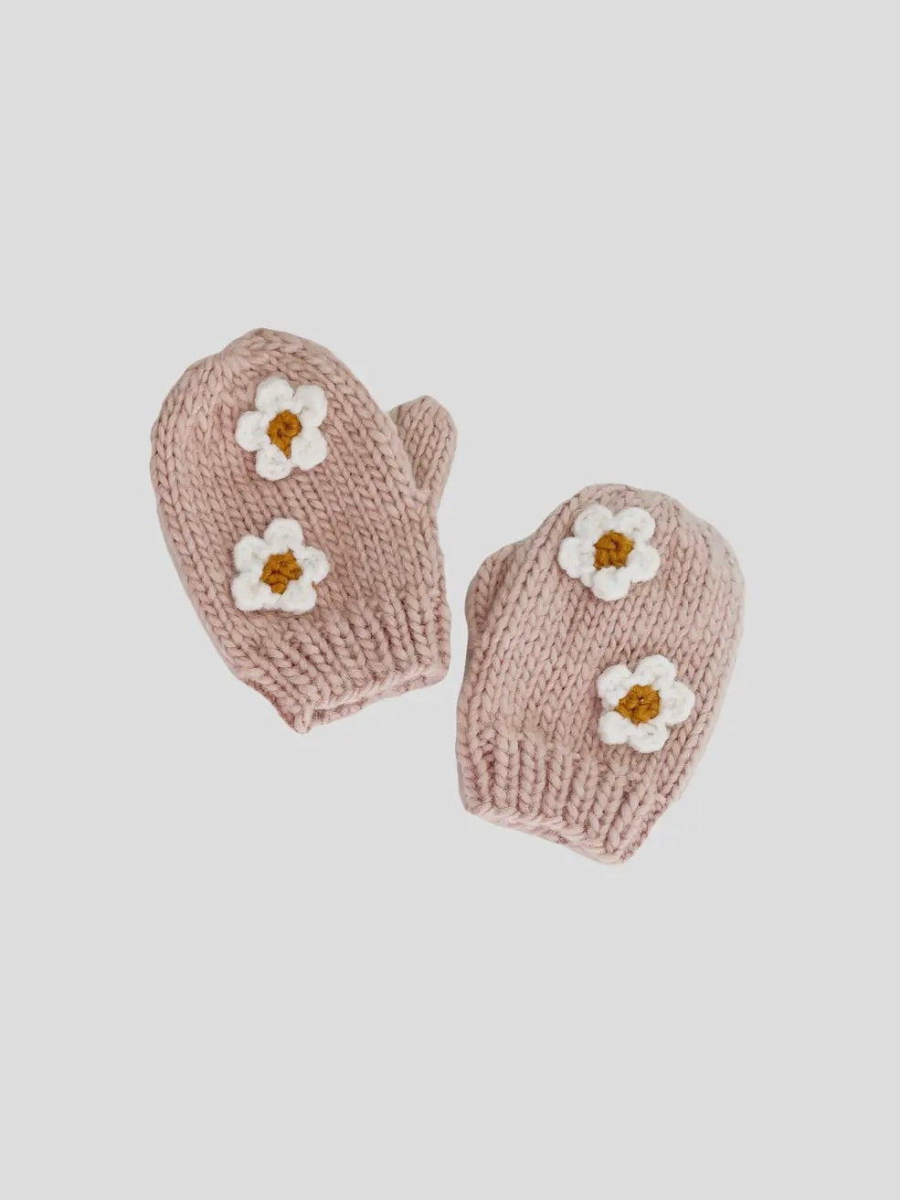 Flower Mittens in Blush