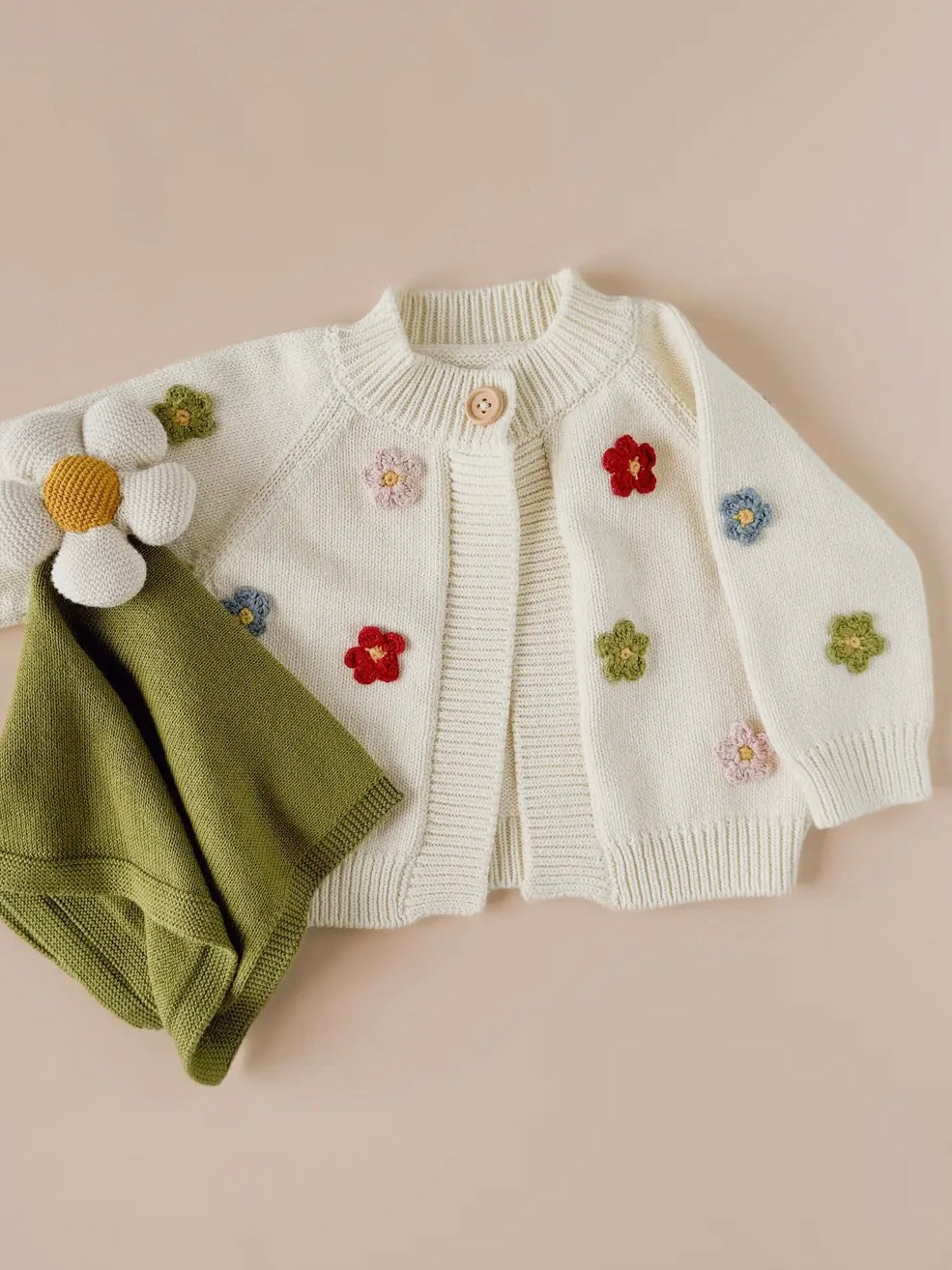 Flower Cardigan in Cream