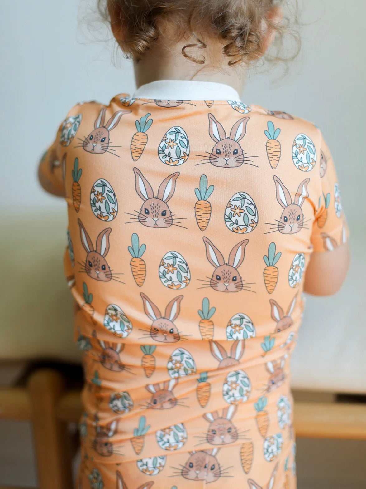 Orange Bunny 2 Piece Bamboo Pajama Set