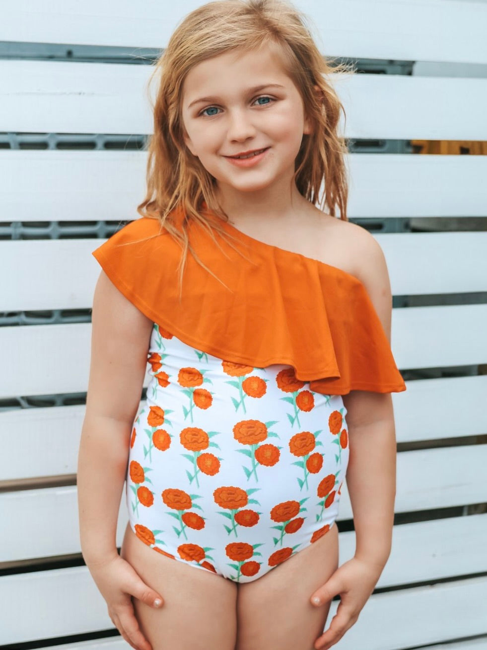 Naples Floral One Shoulder One Piece Tank