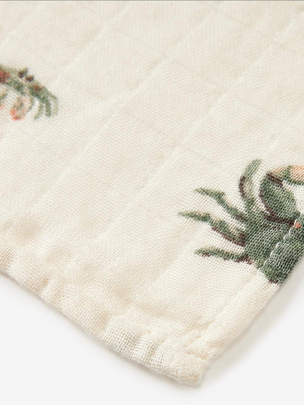 Coastal Crab Bamboo Muslin Swaddle Blanket
