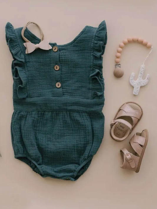 Peacock Backless Romper