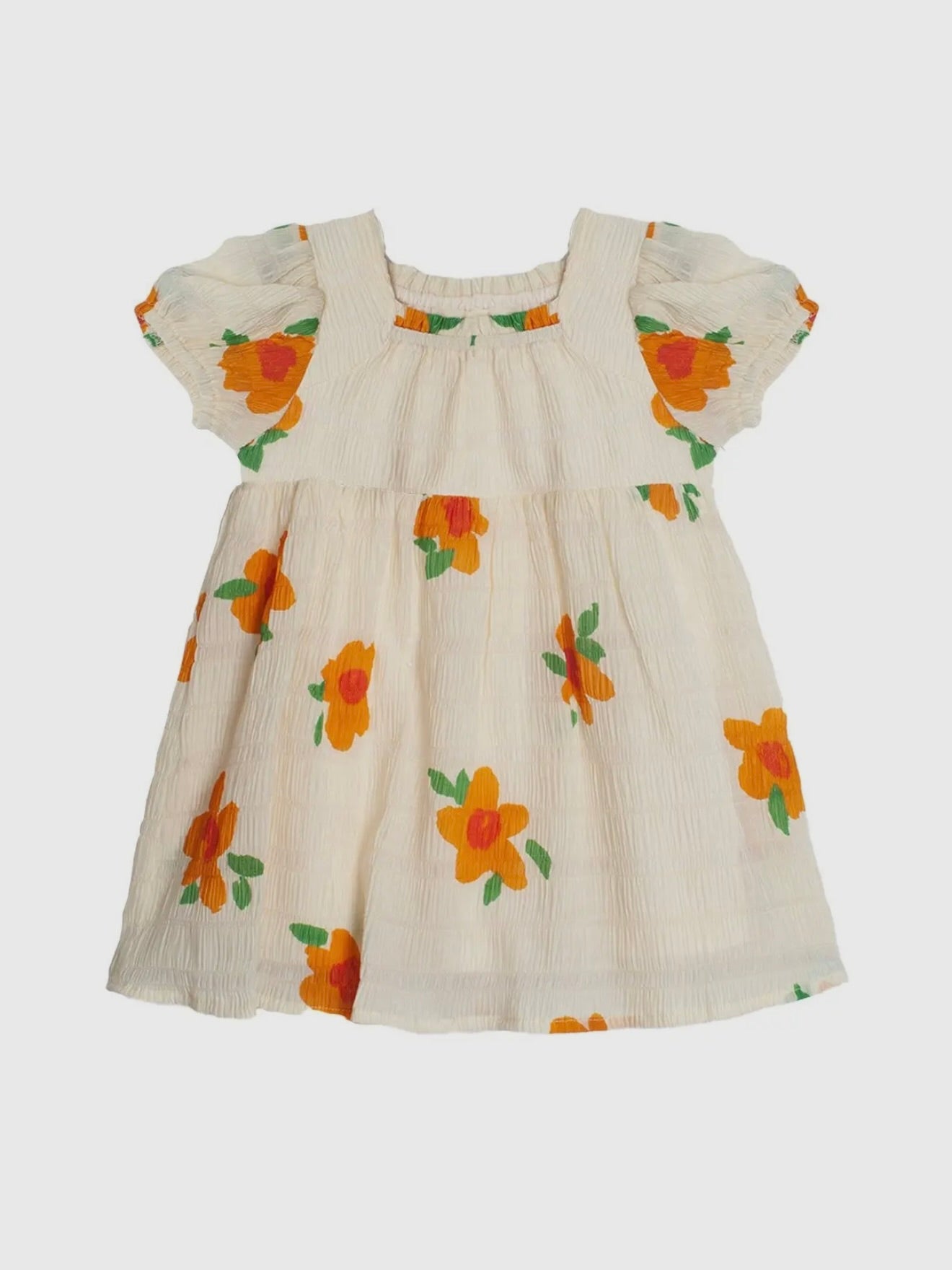 Pleated Petals Yellow Dress