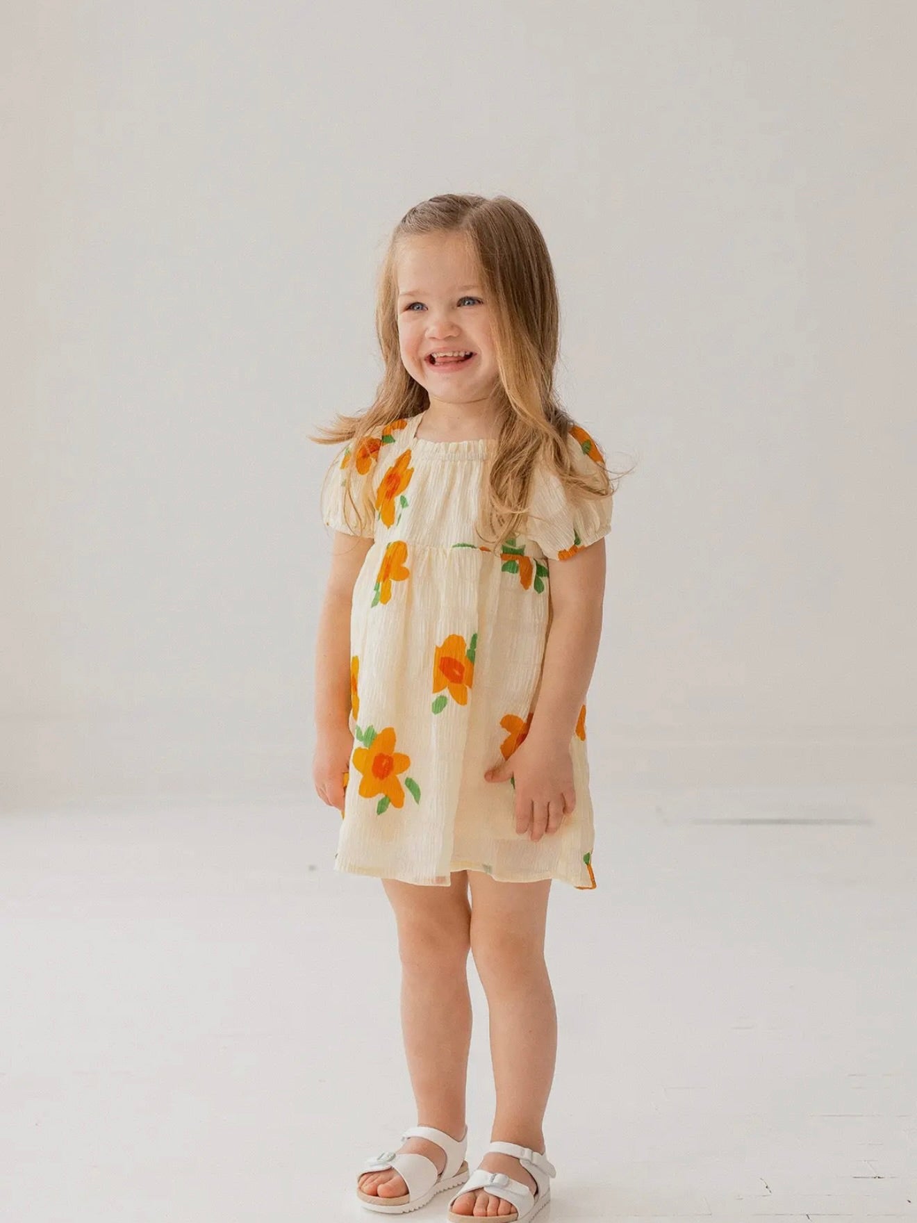 Pleated Petals Yellow Dress