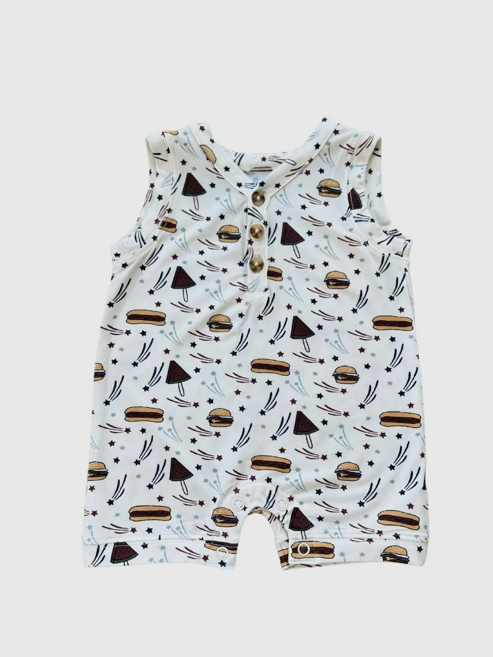 Burgers 'n Dogs Sleeveless Romper