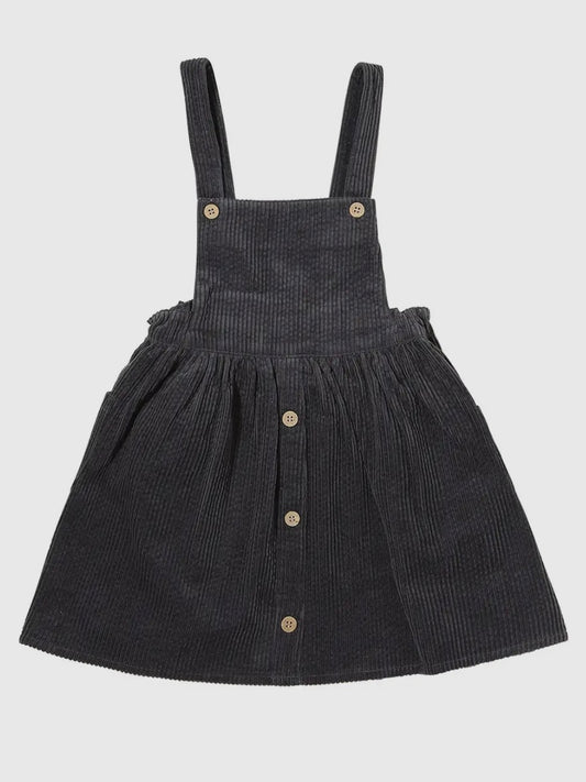 Autumn Pinafore in Charcoal Blue