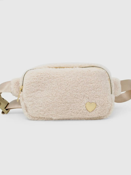 Fuzzy Crossbody Sling Bag w/ Heart For Kids