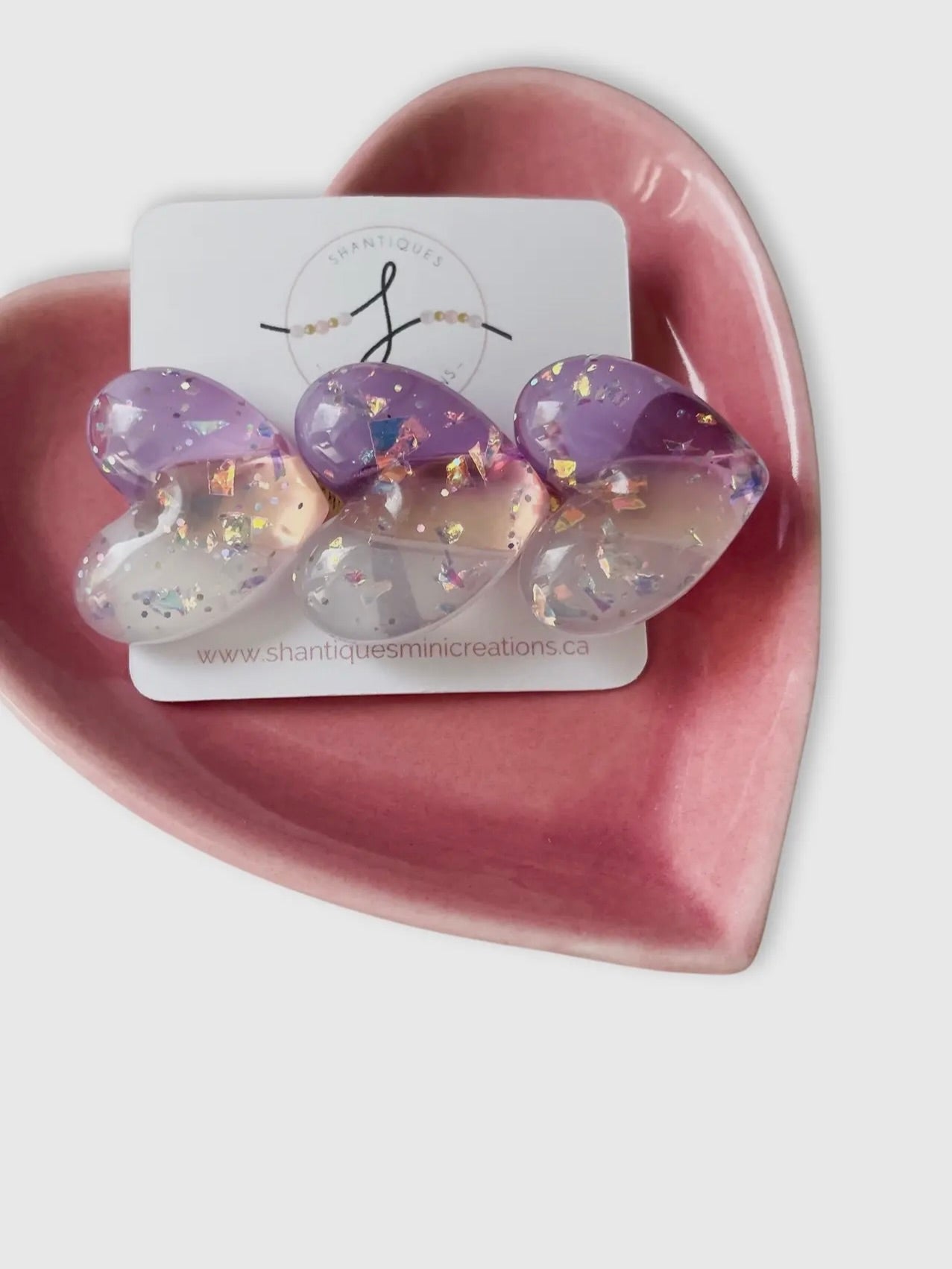 Sparkle Hearts - Alligator Bar Clips