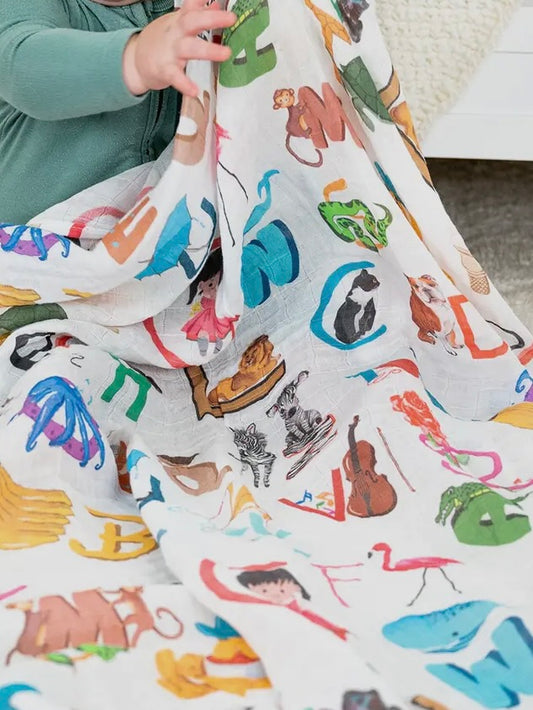 ABC. Easy As 123 Alphabet Baby Muslin Swaddle Blanket