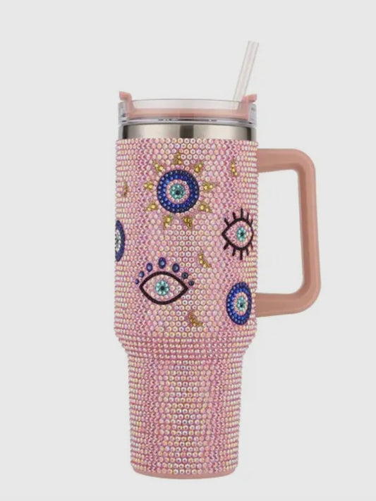 Rhinestone Evil Eye Tumbler