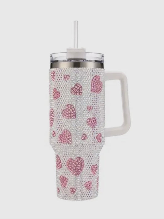 Rhinestone Heart Tumbler