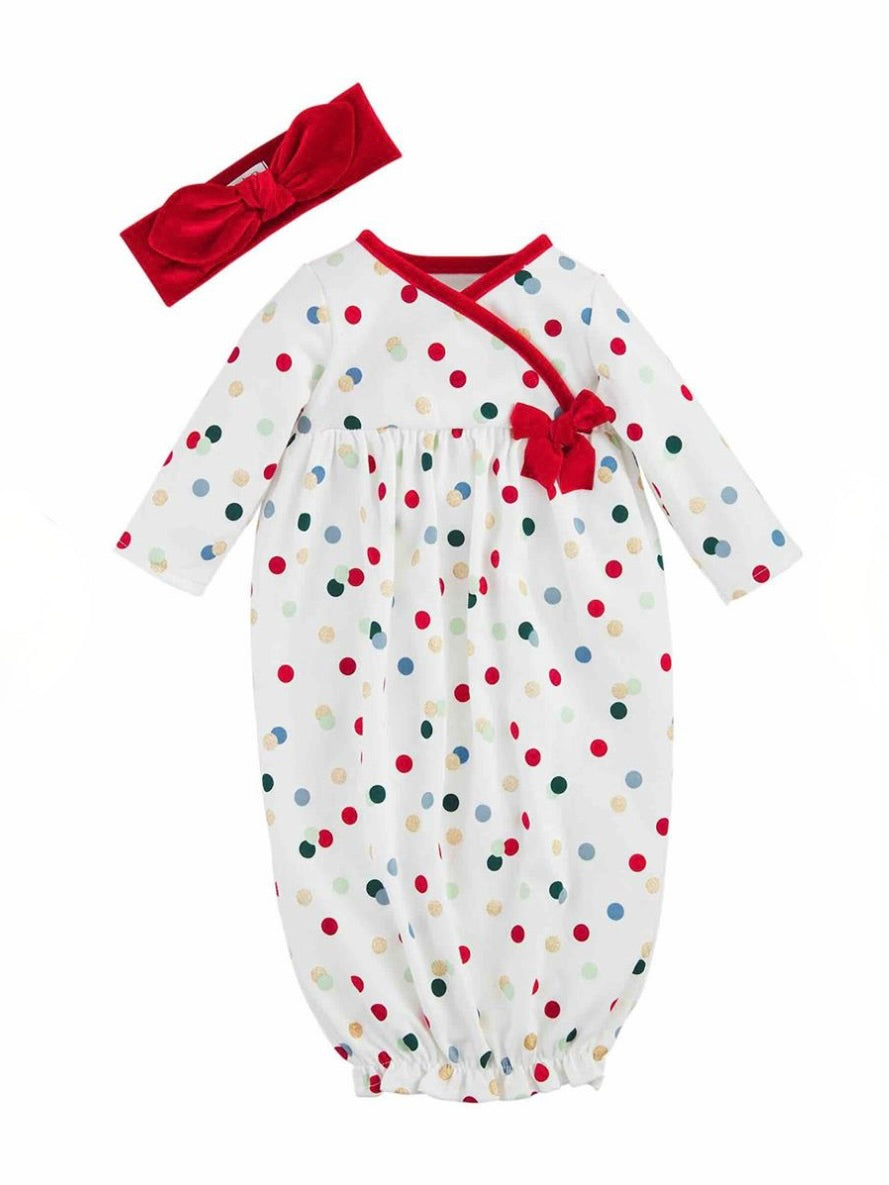 Polka Dot Christmas Sleep Gown