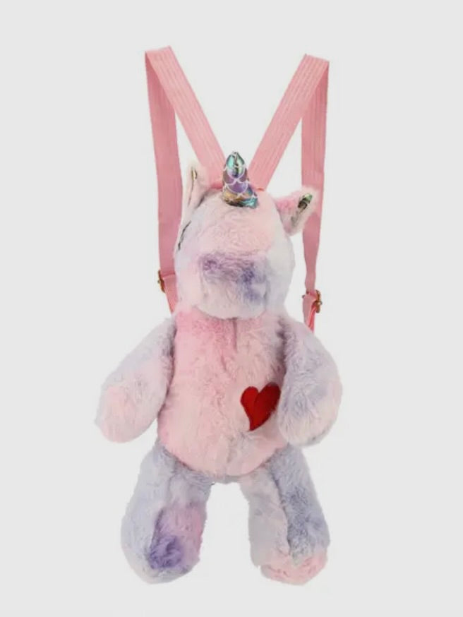 Plush Faux Fur Unicorn Backpack