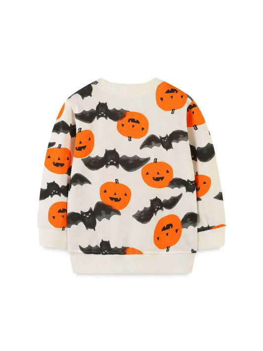 Bat Pumpkin Print Sweatshirt