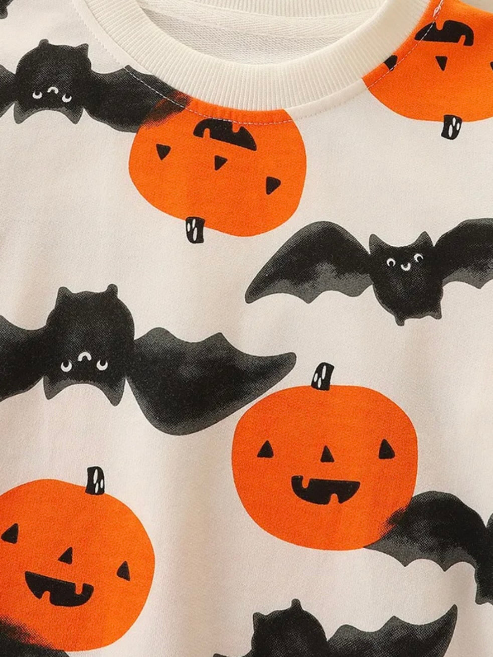 Bat Pumpkin Print Sweatshirt