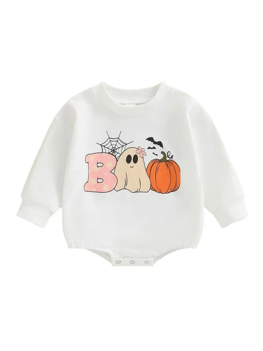 Halloween Pumpkin Print Romper