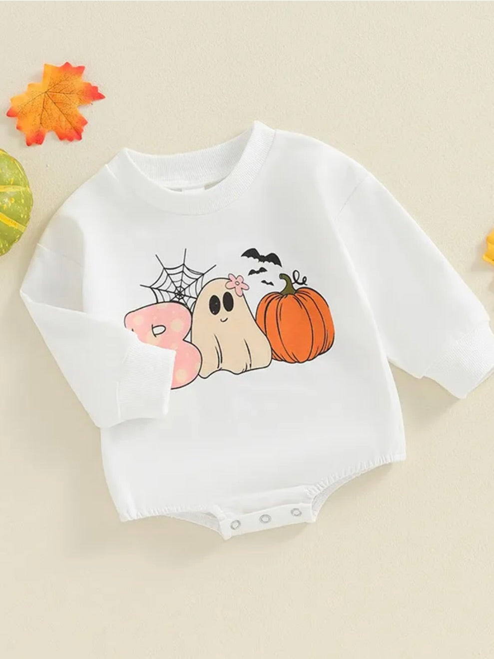 Halloween Pumpkin Print Romper