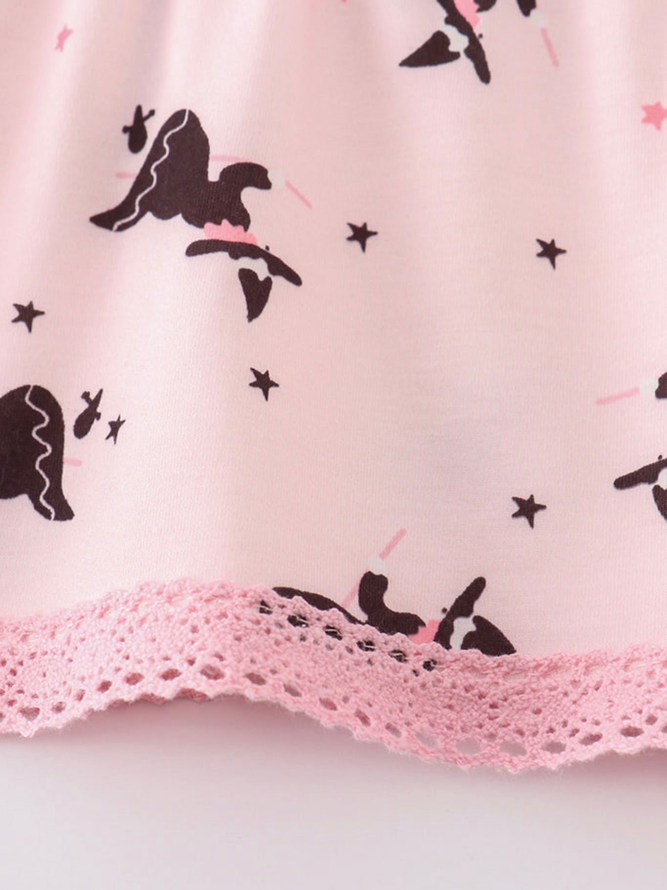 Pink Bat Print Tiered Dress