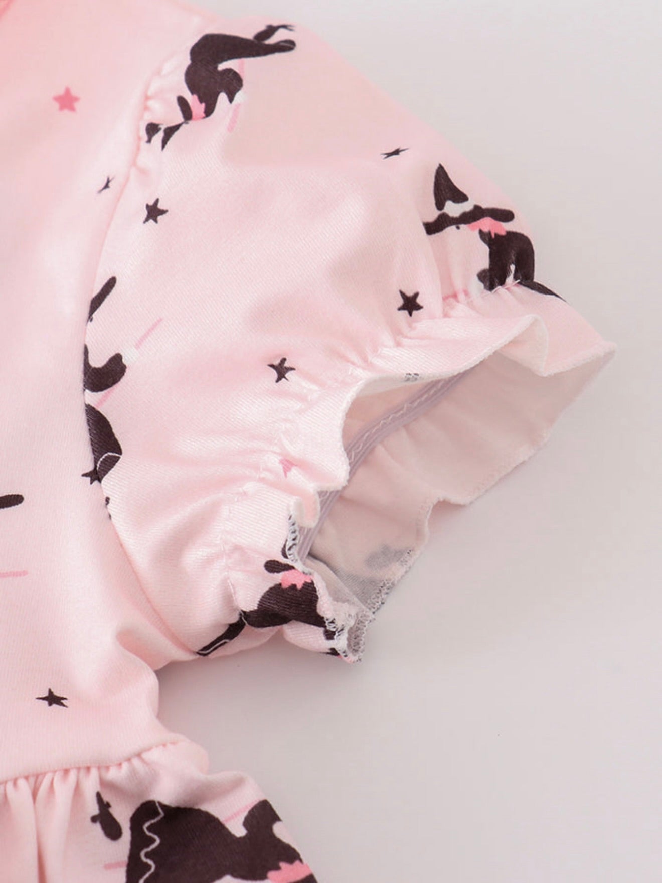 Pink Bat Print Tiered Dress