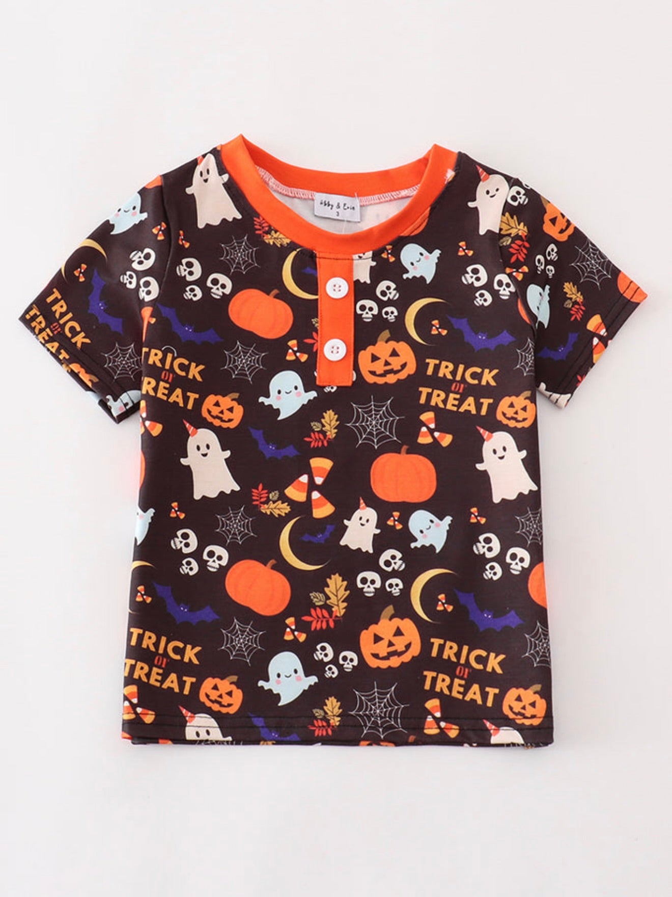 Orange Halloween Ruffle Top