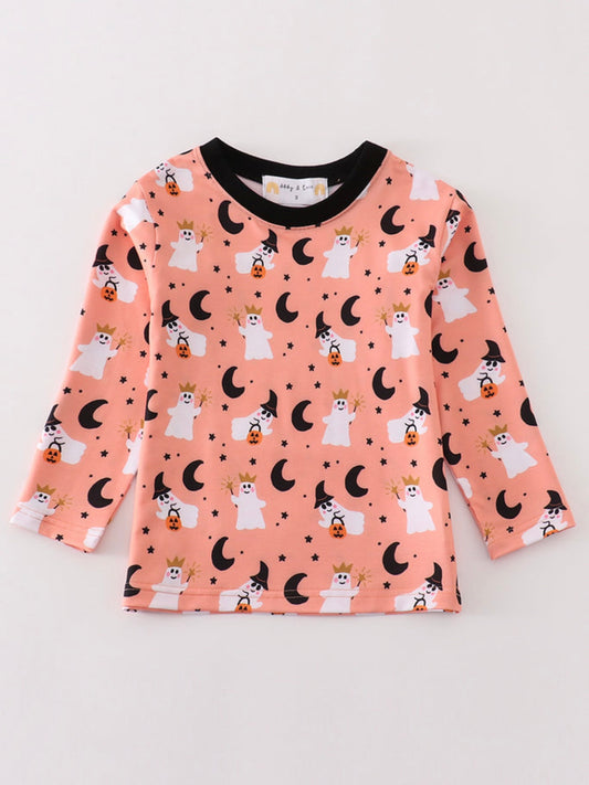 Premium Orange Halloween Ghost Top