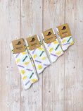 Load image into Gallery viewer, WHITE MARDI GRAS RIBBED SOCKS
