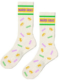 Load image into Gallery viewer, WHITE MARDI GRAS RIBBED SOCKS
