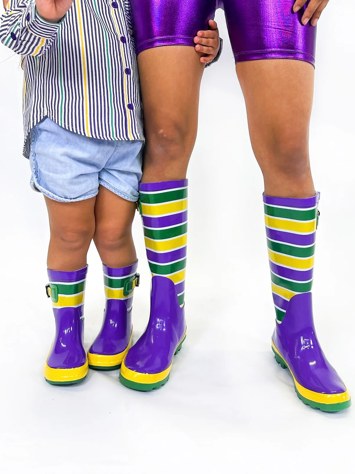 UNISEX STRIPED RAIN BOOTS - YOUTH