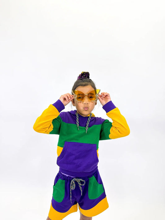 YOUTH UNISEX COLOR BLOCK RUGBY SHORTS