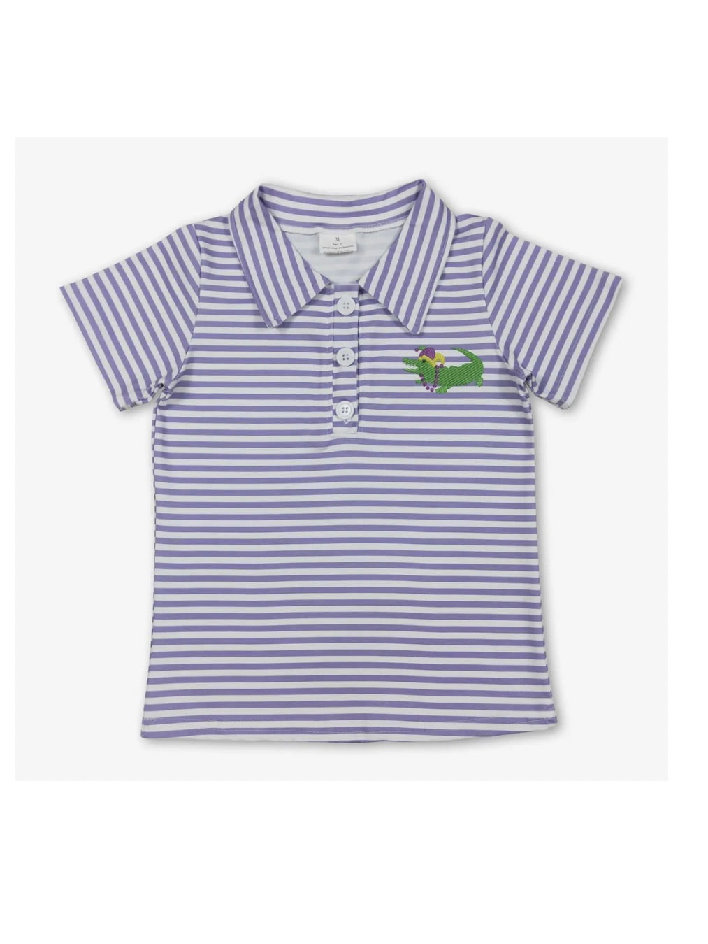 Lavender Stripe Alligator Polo