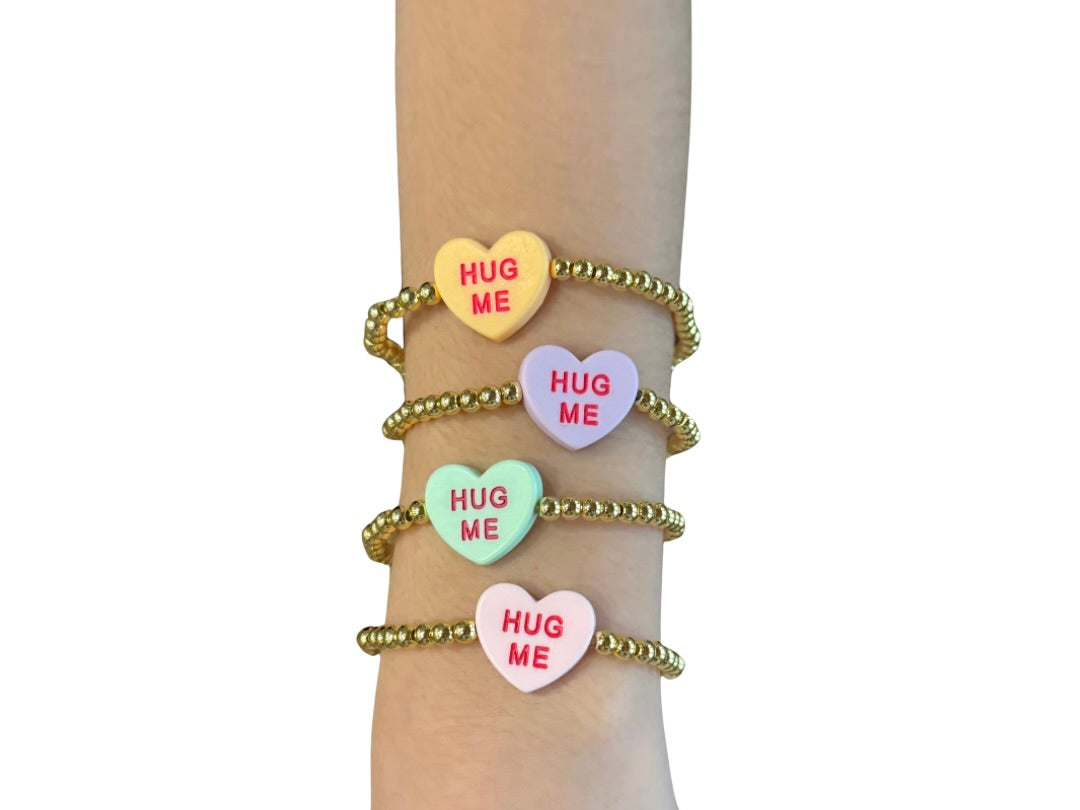HUG ME Candy Heart Valentine's Day Bracelets
